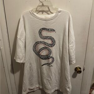 FP White T-Shirt with Snake Graphic